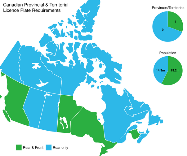 front plate requirements by province/territory